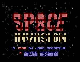 Space Invasion by John Dondzila Title Screen